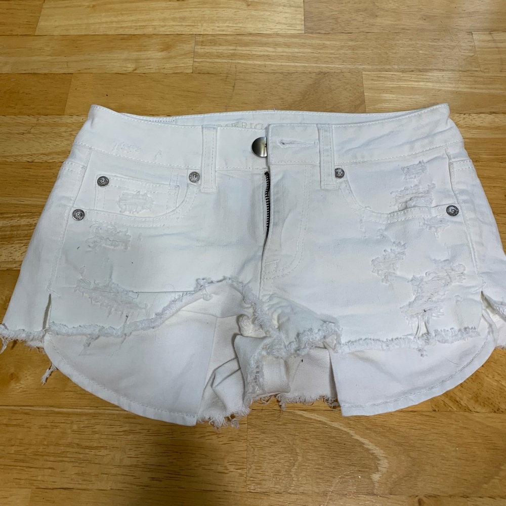 American Eagle White Jean Shorts | 00